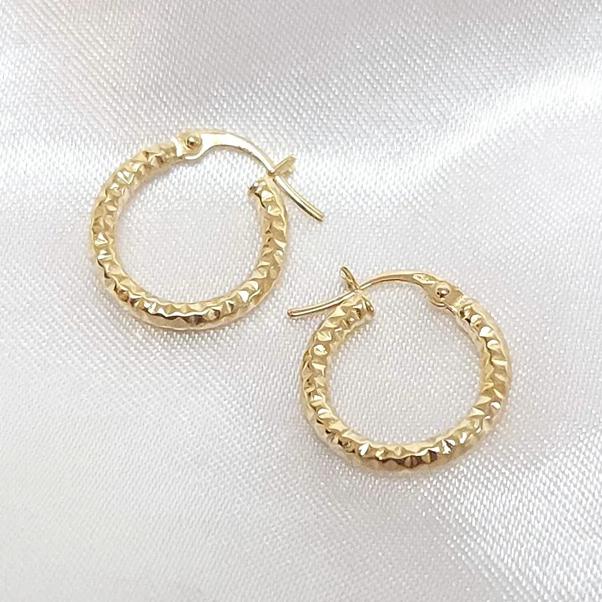 Small Diamond-Cut Hoop Earrings