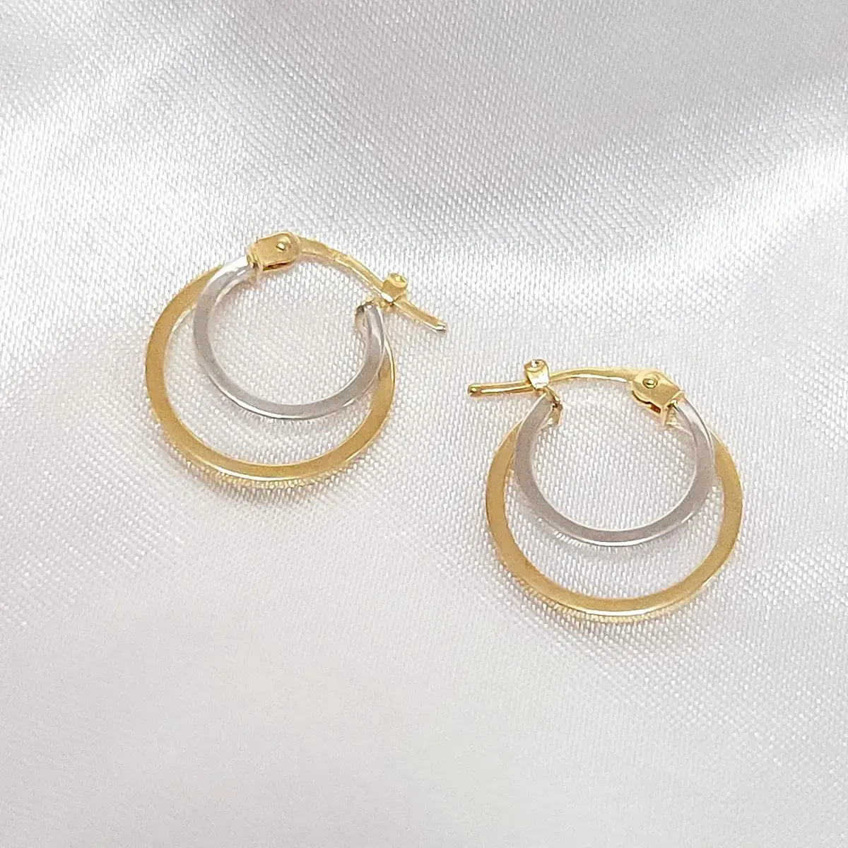 Two-Tone Double Hoop Earrings