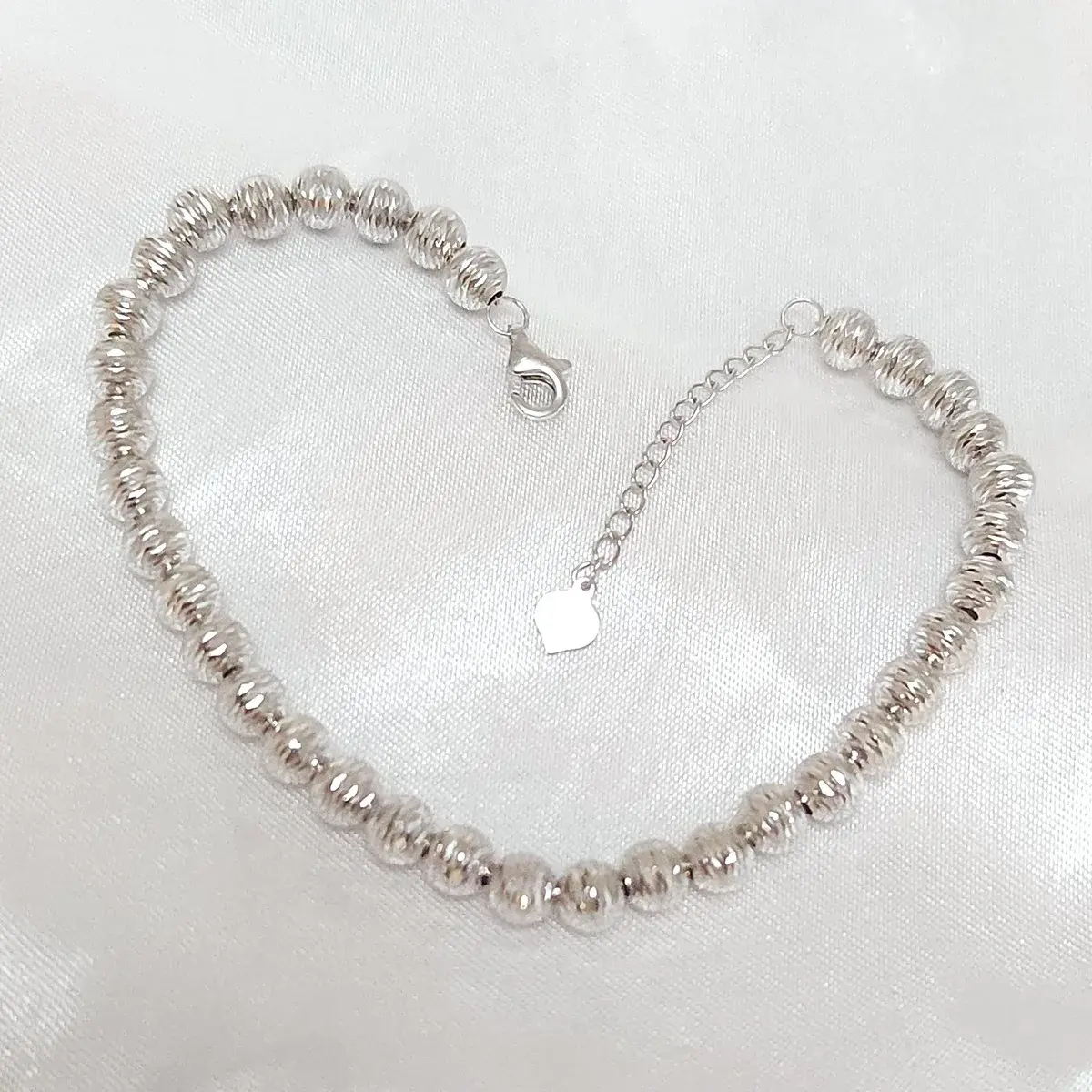 White Gold Bead Bracelet