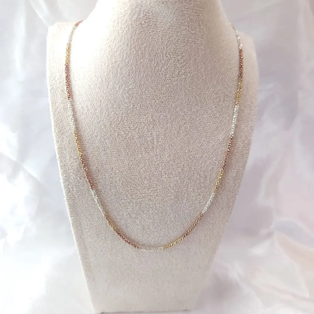 Tri-Tone Fine Chain Necklace