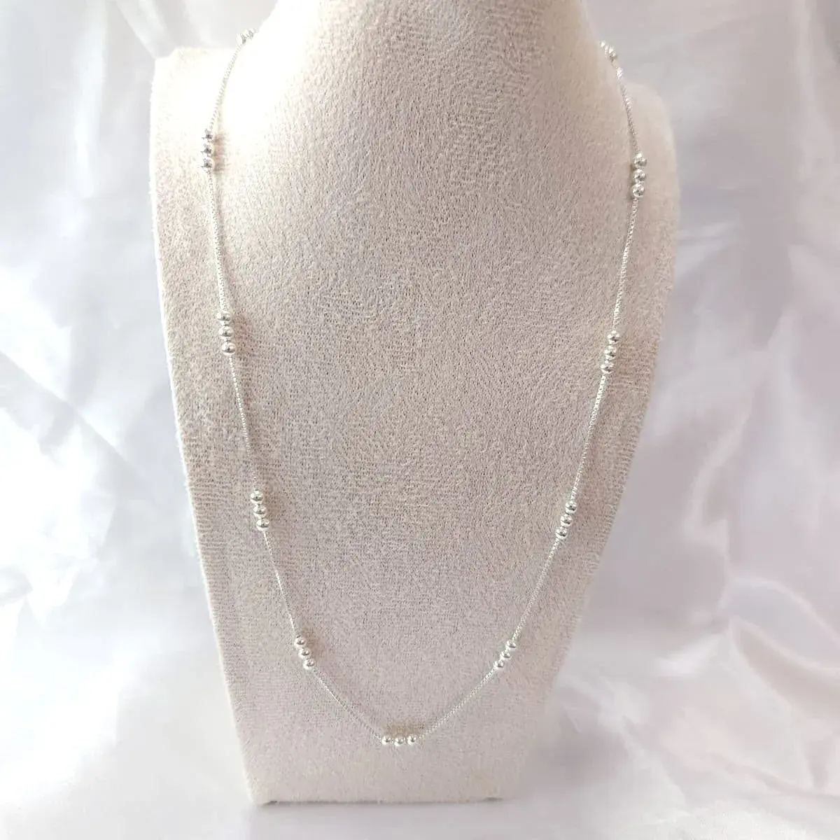 Triple Bead Station Necklace