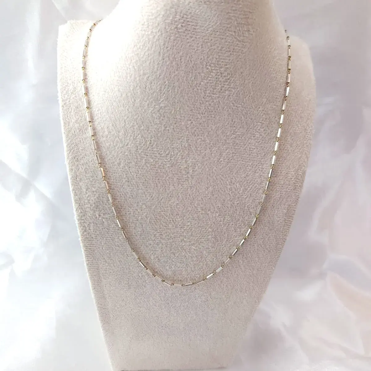 Two-Tone Fine Bar Chain Necklace
