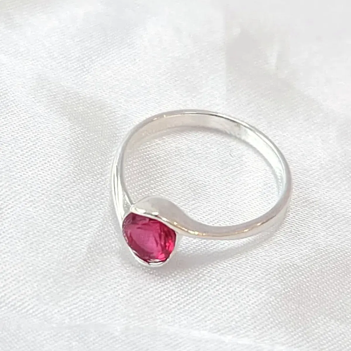 Red Stone Bypass Ring